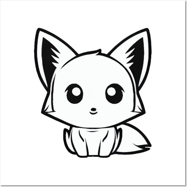 Monochrome cutie fox Wall Art by stkUA